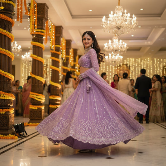 LIGHT PURPLE COLOUR EMBROIDERED LEHENGA CHOLI