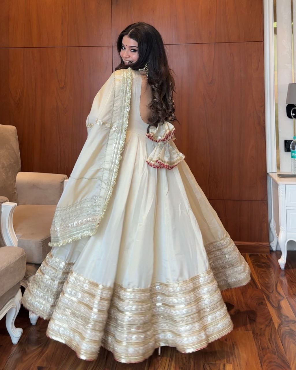 SAMAYRA OFF WHITE ANARKALI SUIT SET