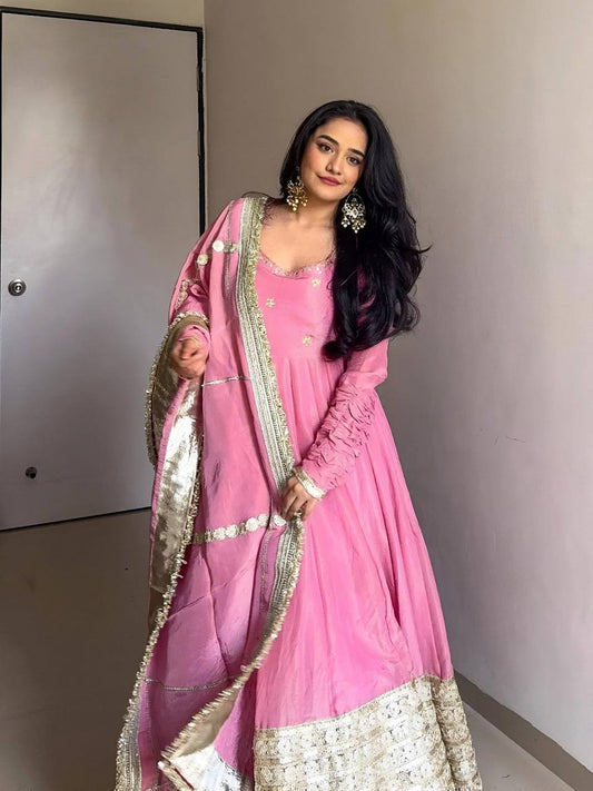 INAAYA PINK COLOUR TRENDING ANARKALI SUIT SET