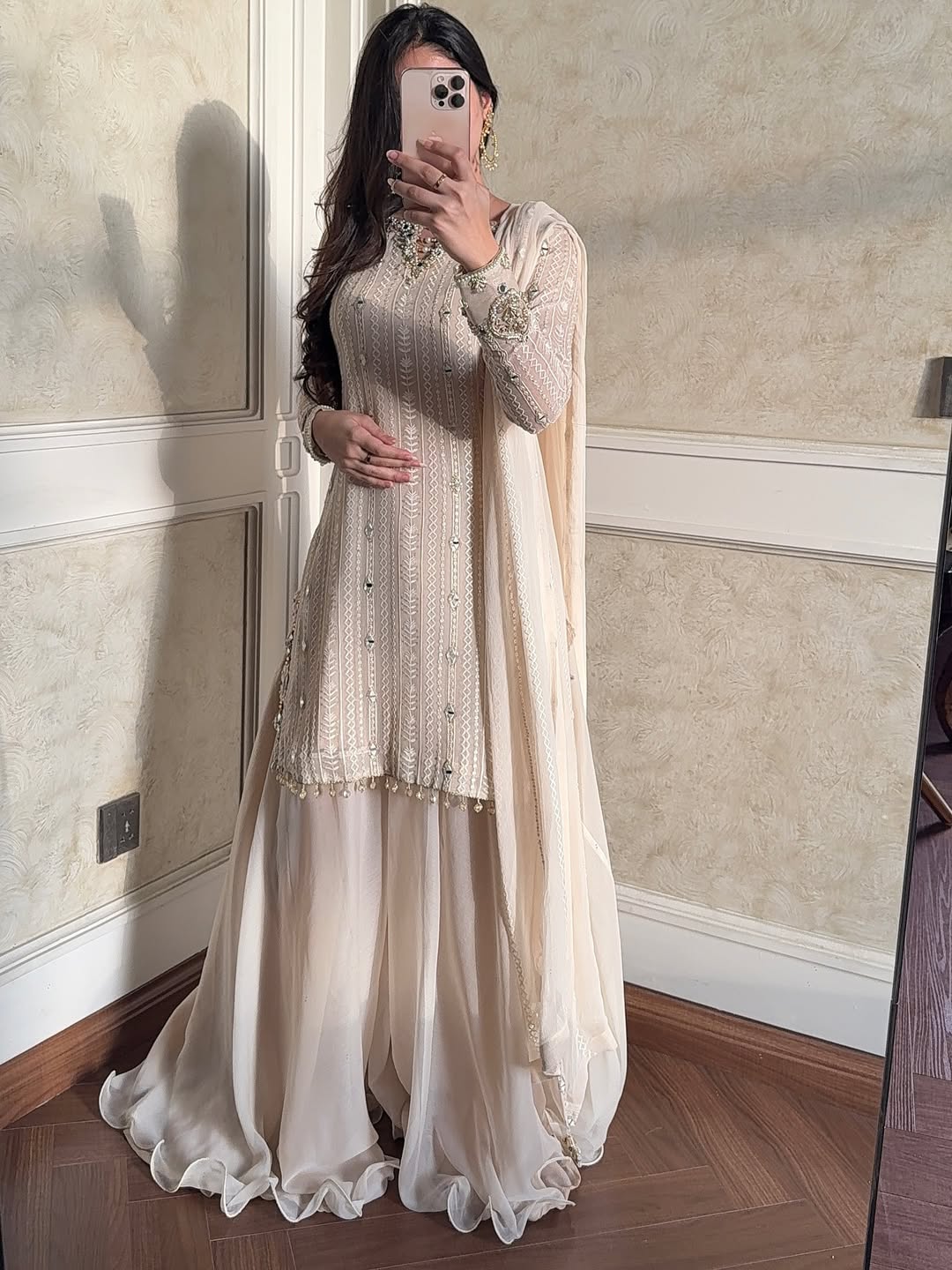 The Moonlight Petals Sharara Set