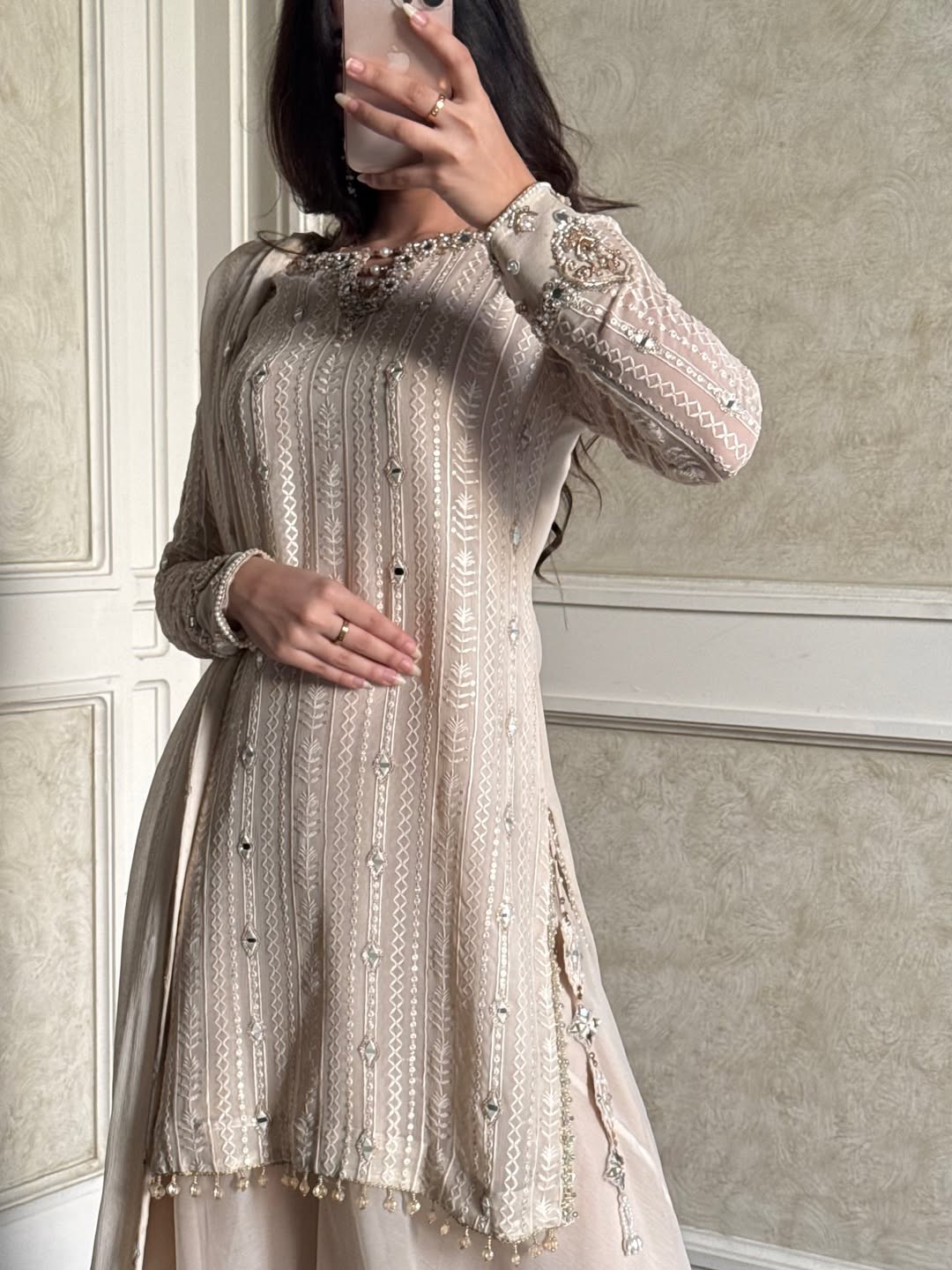 The Moonlight Petals Sharara Set