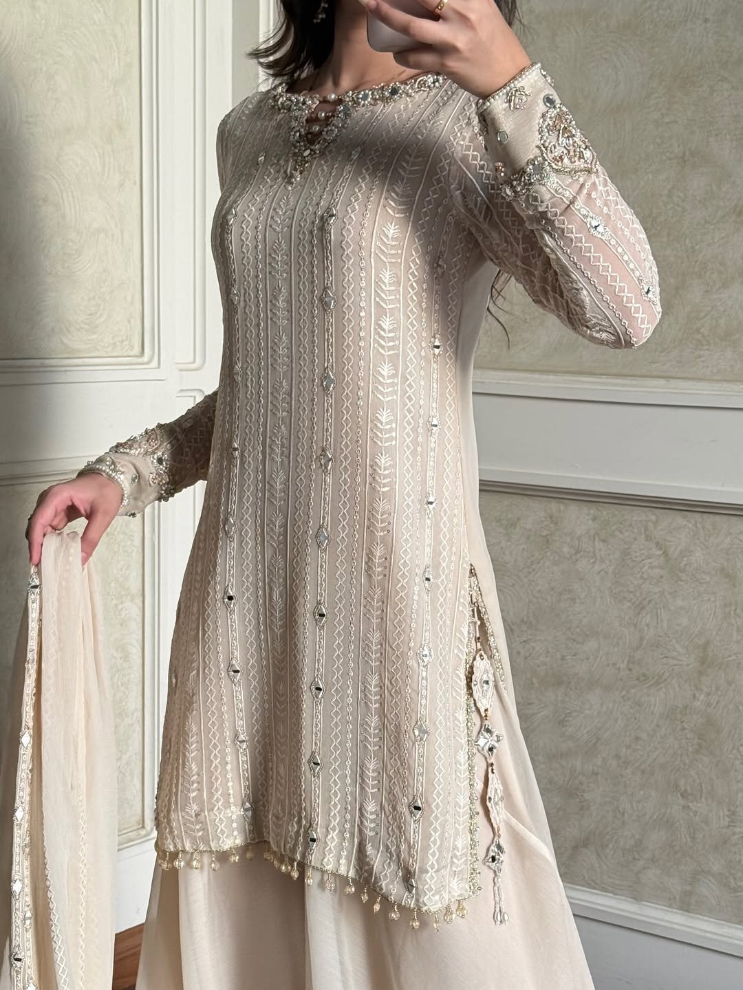 The Moonlight Petals Sharara Set