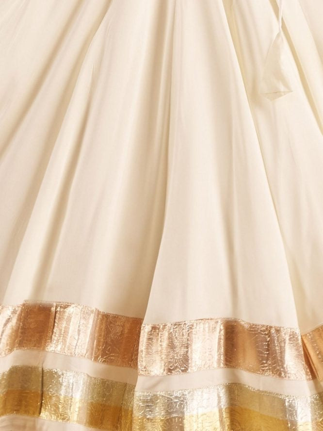 IVORY NAVRATRI LEHENGA CHOLI WITH FESTIVE BORDER