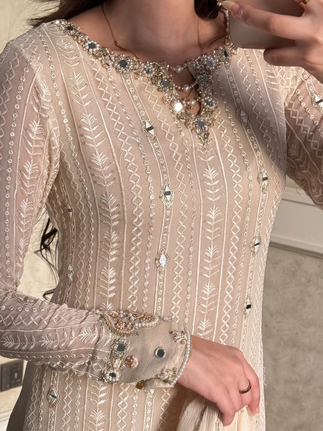 The Moonlight Petals Sharara Set