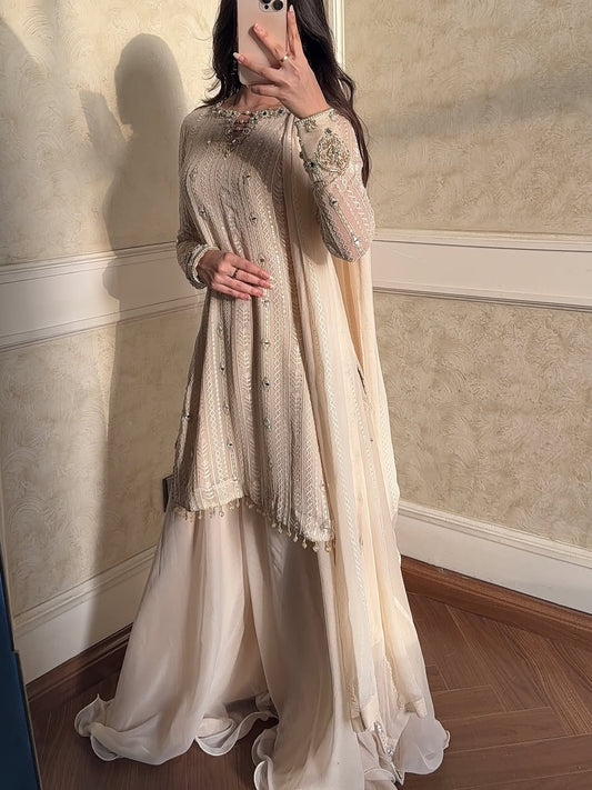 The Moonlight Petals Sharara Set