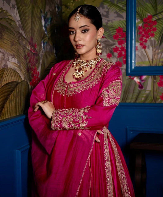 Raha Regal Roseberry Embroidered Anarkali Set