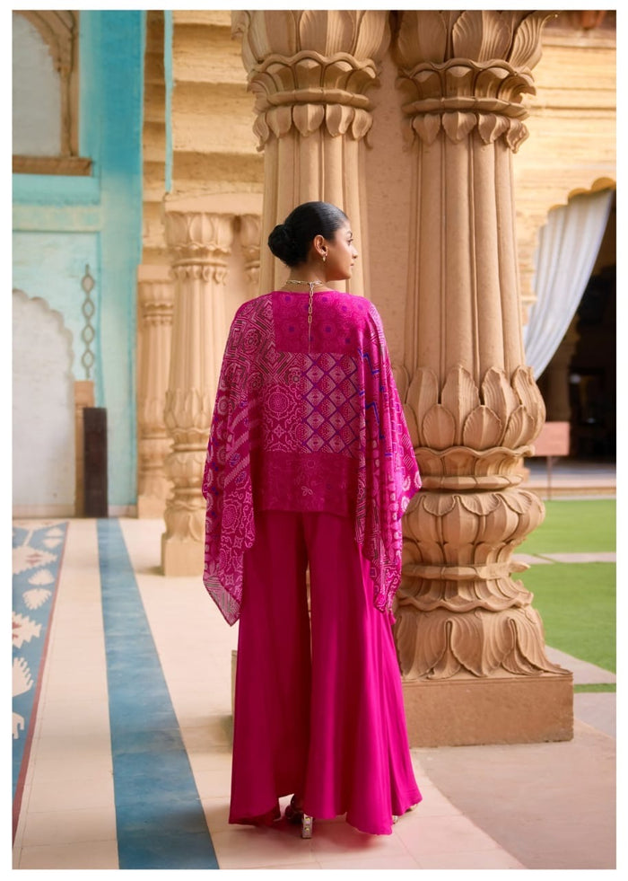 Magenta Boho Chic Kaftan and Palazzo Co-ord Set