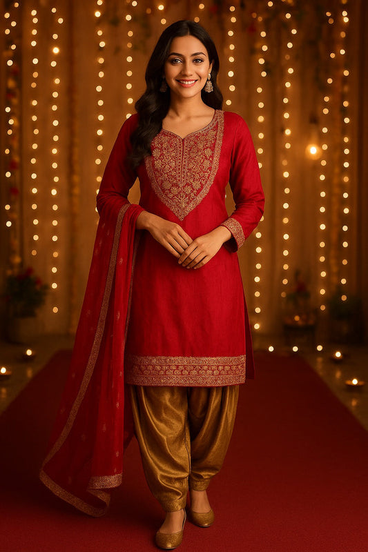 Aaranya Embroidered Patiala Suit Set