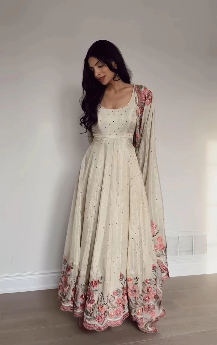 Rooh Heavy Silk White Gown