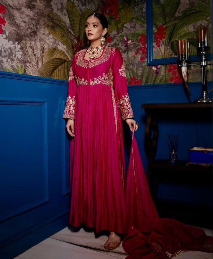 Raha Regal Roseberry Embroidered Anarkali Set