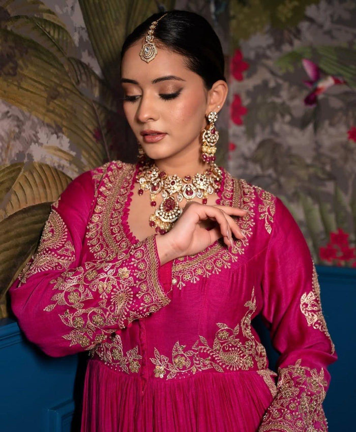 Raha Regal Roseberry Embroidered Anarkali Set