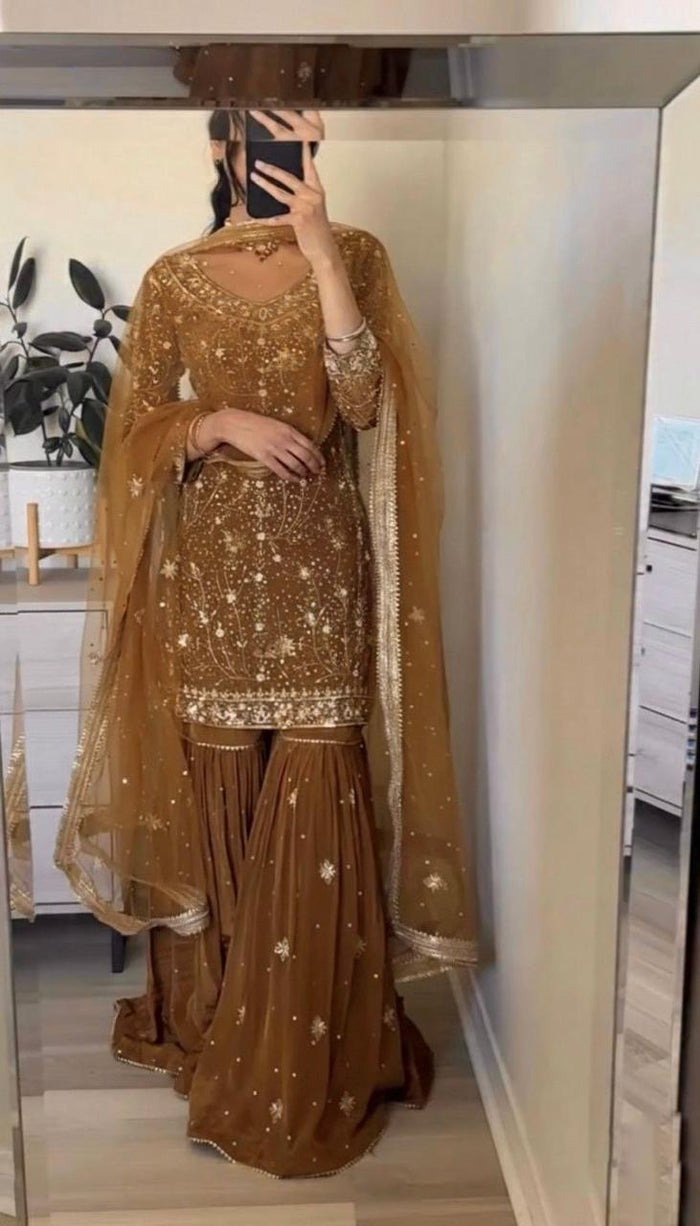 Sunehri Noor Sharara Set