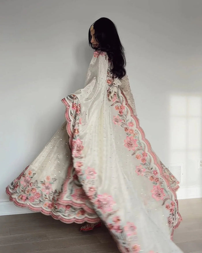 Rooh Heavy Silk White Gown