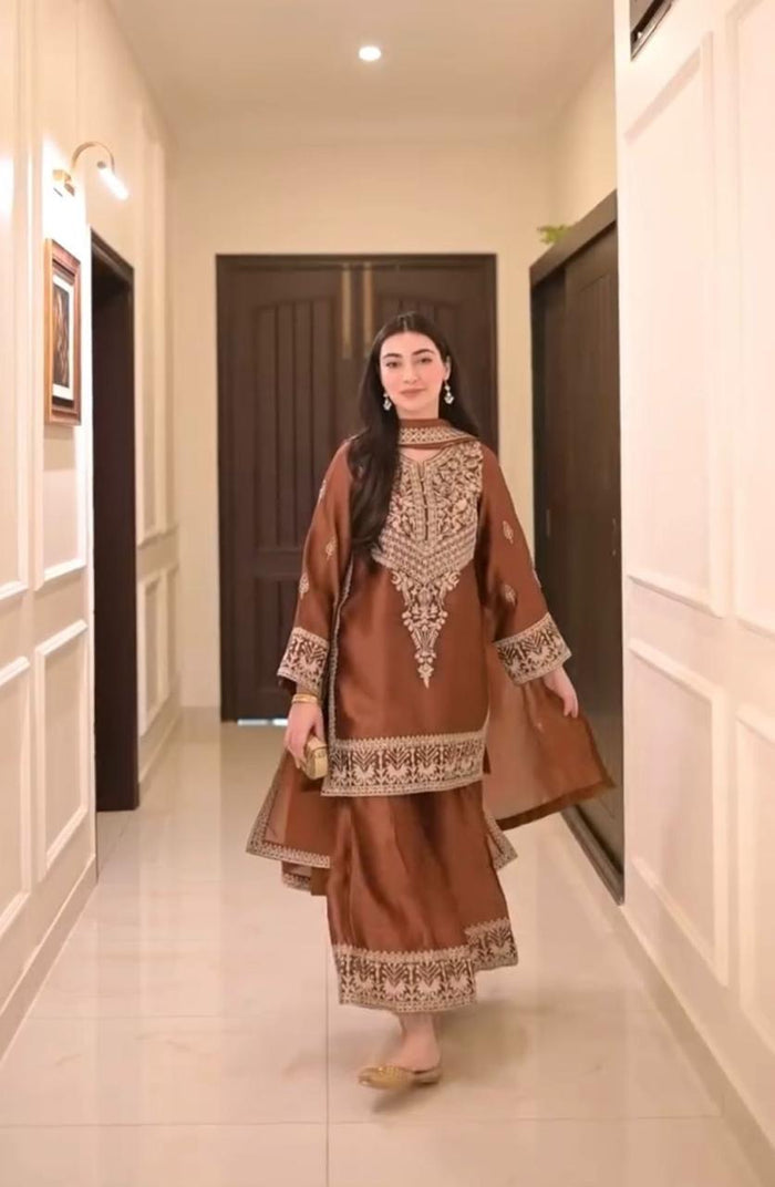 Caramel Royale Silk Ensemble