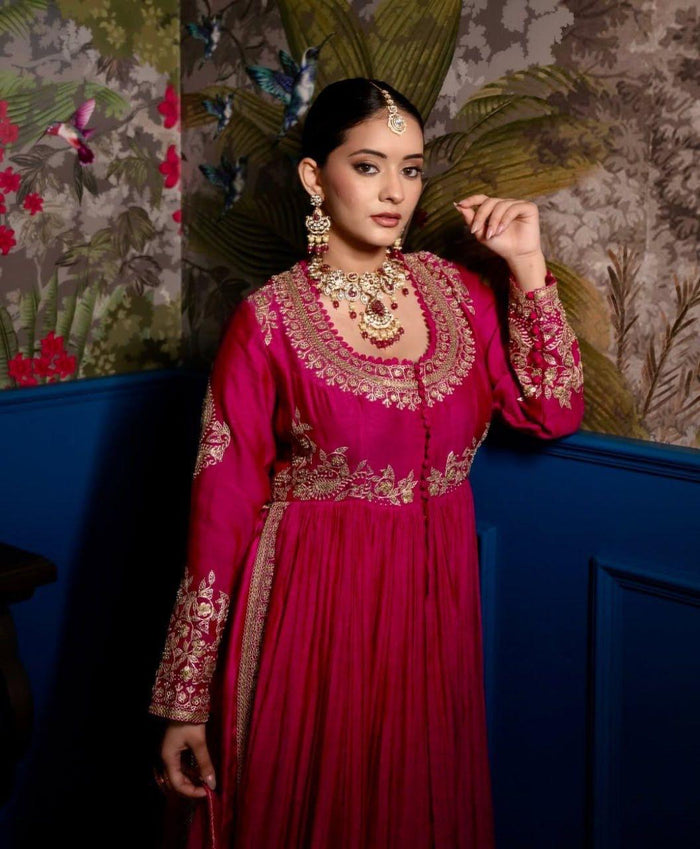 Raha Regal Roseberry Embroidered Anarkali Set